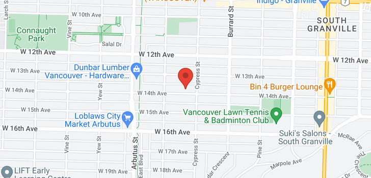 map of 1 1935 W 14TH AVENUE
